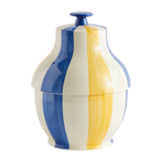 Pot en porcelaine rayé bleu et jaune Sobremesa - Hay