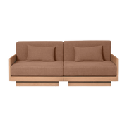 2-Sitzer-Sofa aus Natureiche und Leinen-Ton Georges die elegante -. Gabrielle Paris