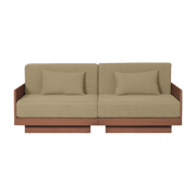 2-Sitzer-Sofa aus Eiche mit Walnuss-Effekt und Tabakleinen Georges die elegante -. Gabrielle Paris