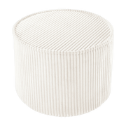 Puff redondo de pana blanco malvavisco 25 x 40 cm - Wigiwama