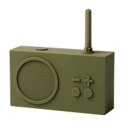 Radio FM y altavoz Bluetooth caqui Tykho 3 - Lexon