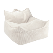 Sesselpouf aus Cord weiß Marshmallow 80 x 70 cm -. Wigiwama