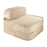 Klappsessel aus braunem Cord 150 x 60 cm -. Wigiwama