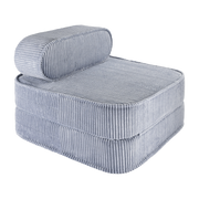Poltrona pieghevole in velluto a coste blu 150 x 60 cm - Wigiwama