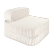 Sillón plegable de pana blanca marshmallow 150 x 60 cm - Wigiwama