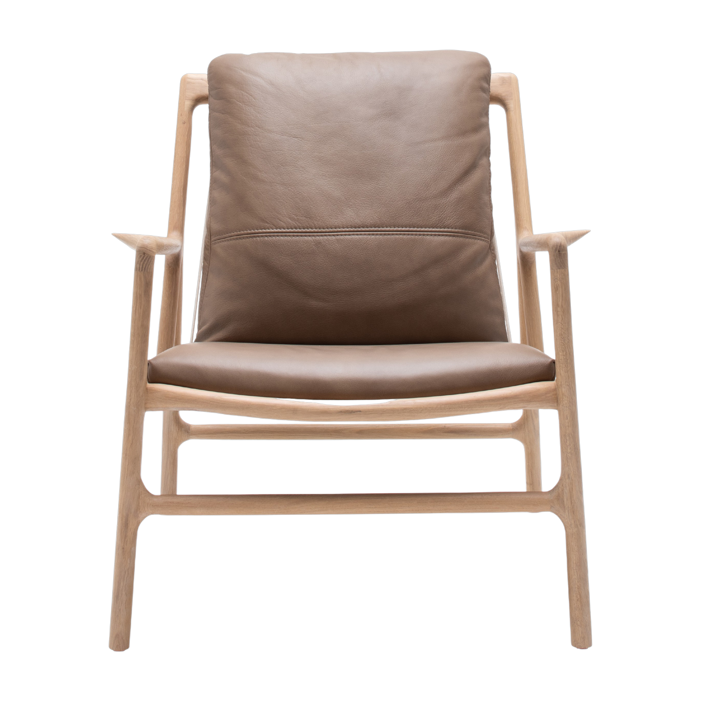 Poltrona in quercia e pelle stone Sedia Dedo easy - Gazzda