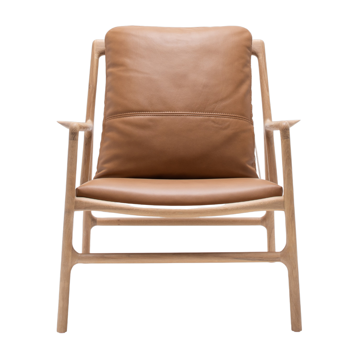 Poltrona in quercia e pelle nature Sedia Dedo easy - Gazzda