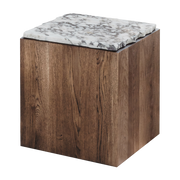 Table basse en chêne fumé et marbre blanc Calacatta Viola Pera S - Un’common