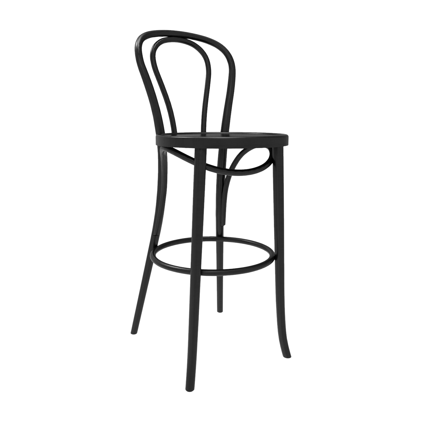 كرسي بار خشبي أسود رقم 18 إعادة إصدار 1876 - Wiener GTV Design