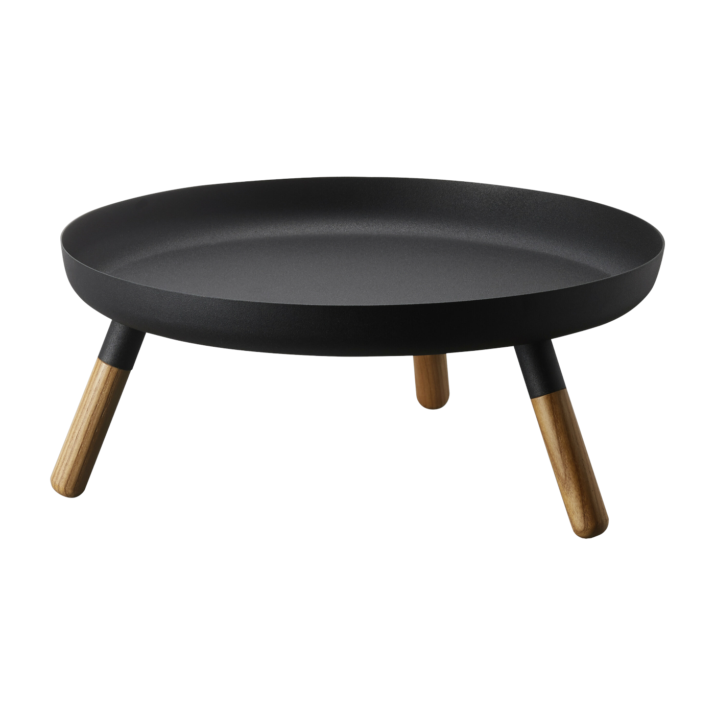 Plateau en acier noir avec pieds en bois - Yamazaki
