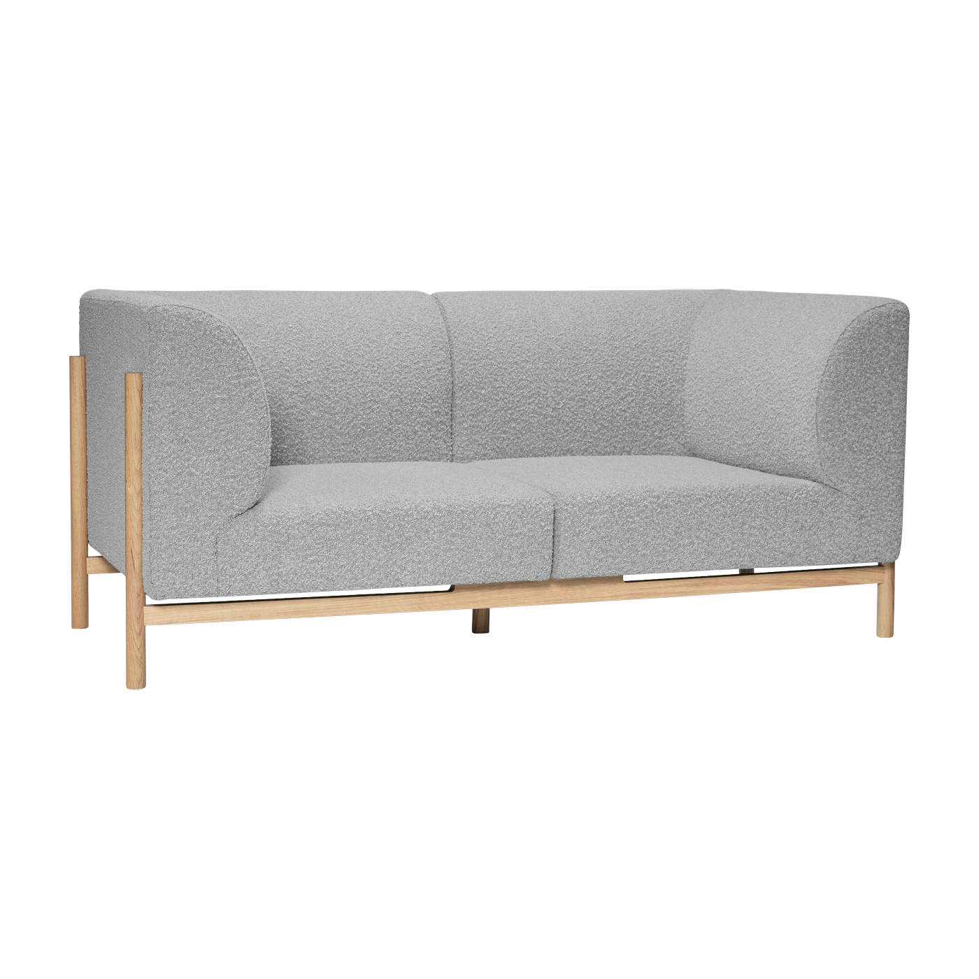 Sofá 2 plazas en poliester gris 182 cm Moment - Hübsch