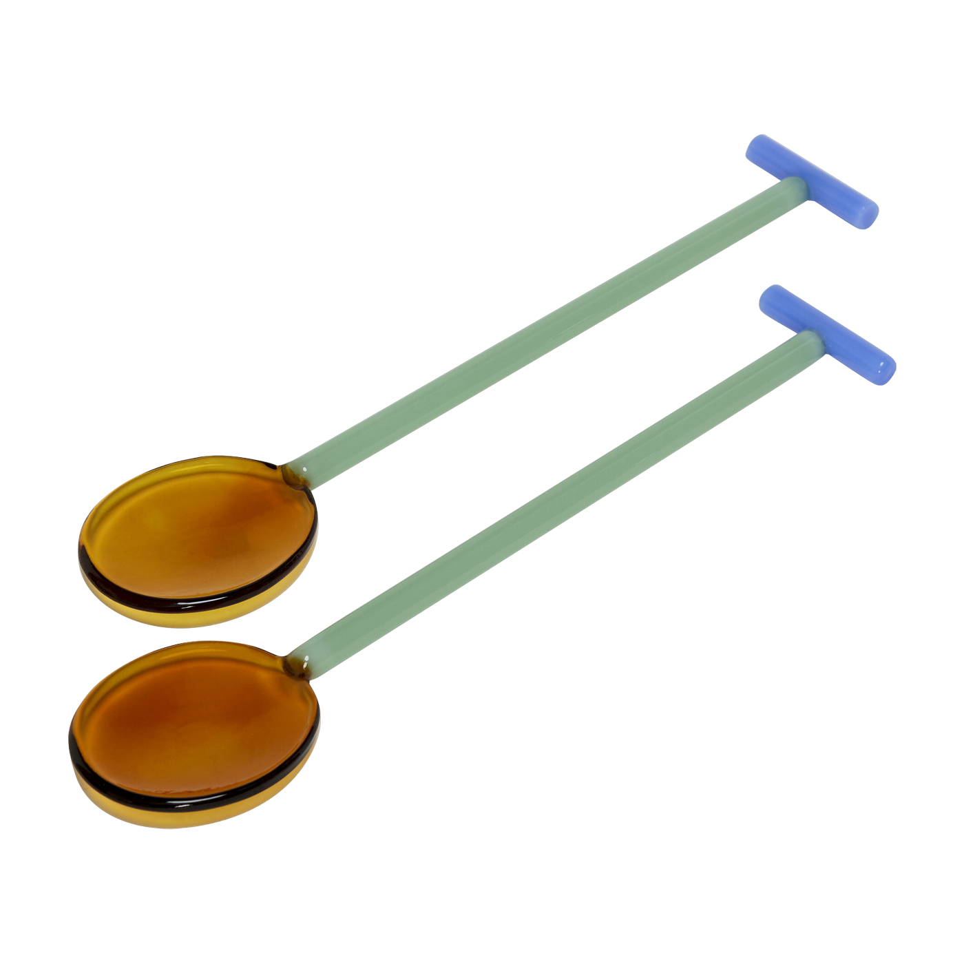 Crave Salad Servers Amber / Light Grün/Blau (2er Set) - Hübsch