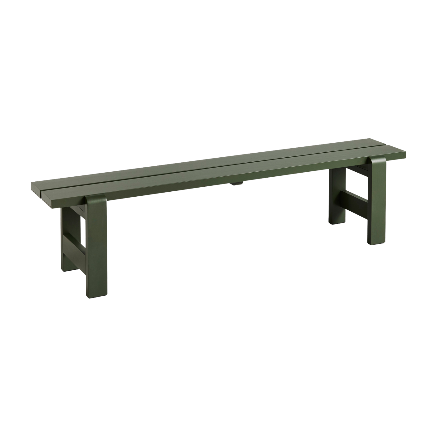 Banc en pin laqué olive 190 x 32 x 45 cm Weekday - Hay