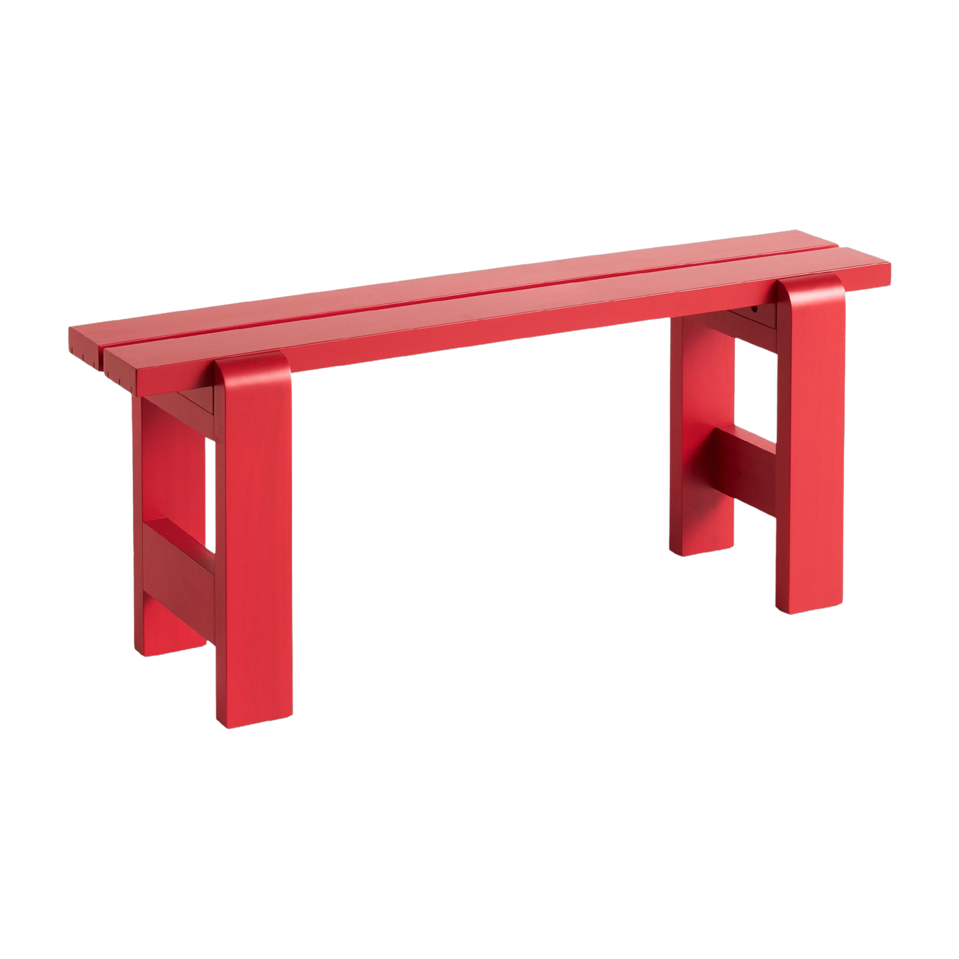 Banc en pin laqué rouge 111 x 23 x 45 cm Weekday - Hay