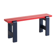 Bench duo pine lacquered red and blue metal 111 x 23 x 45 cm Weekday - Hay