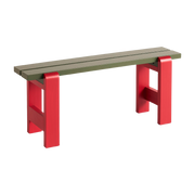 Duo-Bank aus oliv- und weinrot lackierter Kiefer 111 x 23 x 45 cm Weekday -. Hay