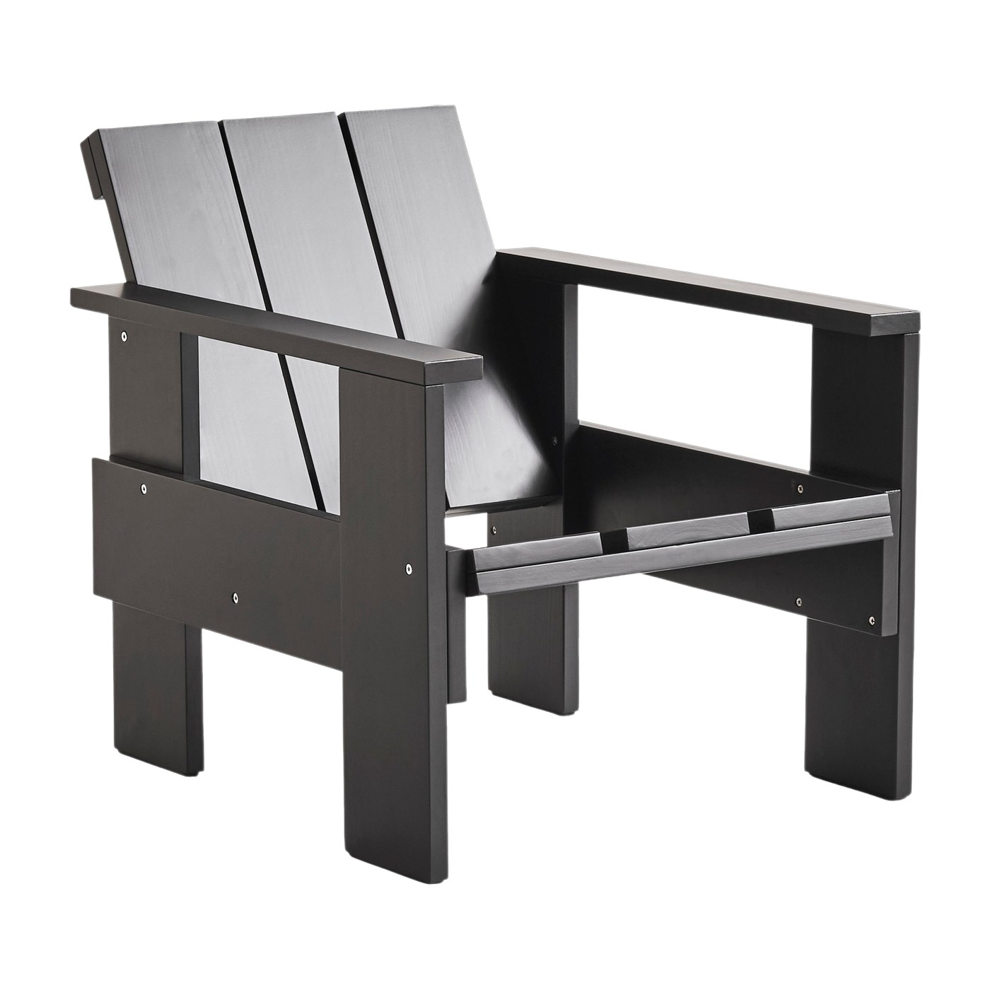 Black pine outdoor lounge chair Crate - Hay