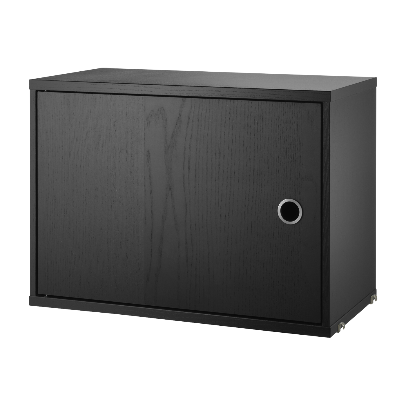 Piedistallo in legno nero con porta a battente. String