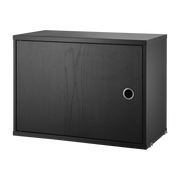 Caisson en bois noir avec porte battante - String furniture