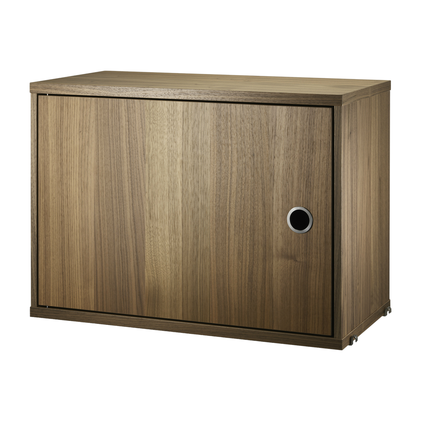 Walnut pedestal with swing door - String
