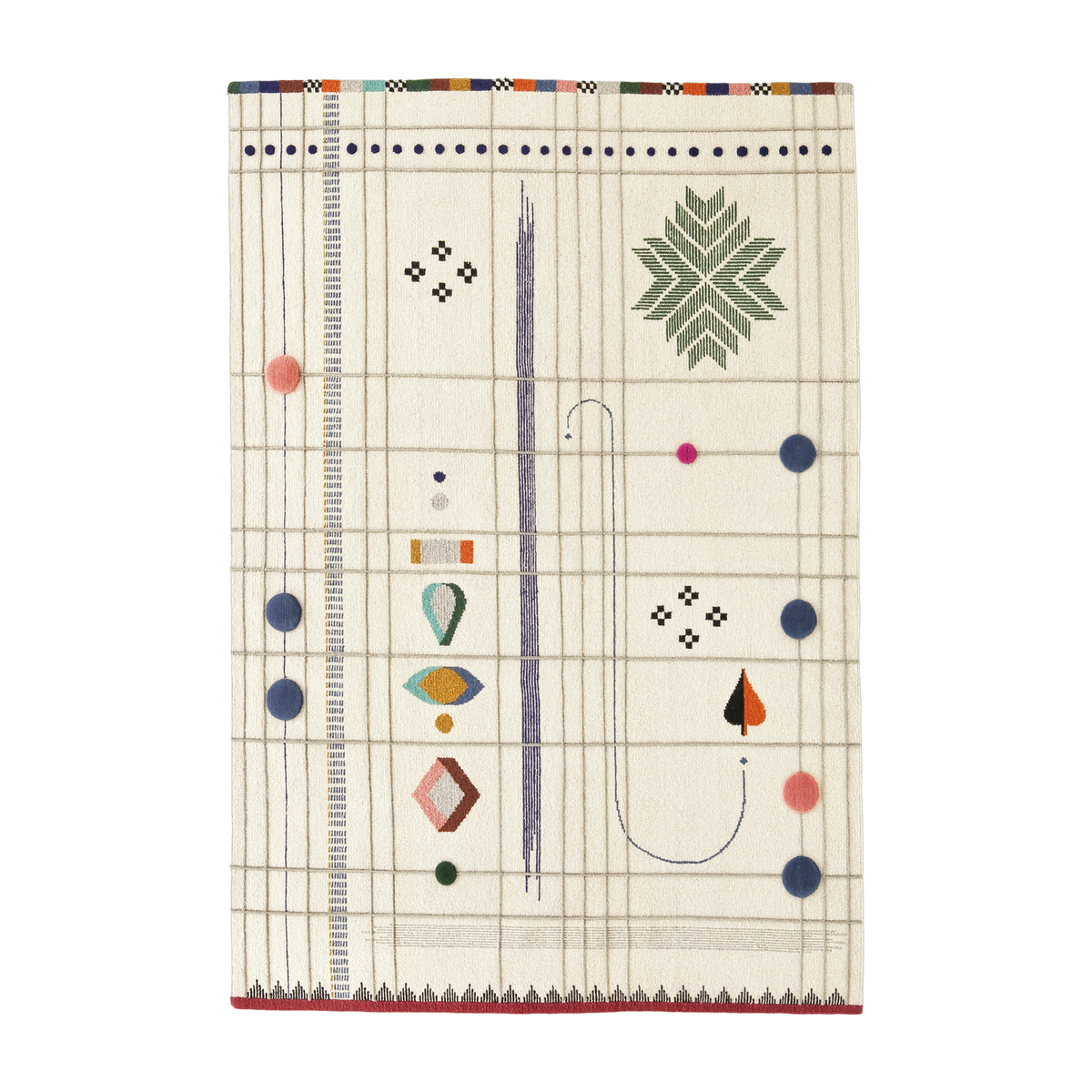 Mehrfarbiger Wollteppich 170 x 240 cm Rabari 1 - - Nanimarquina