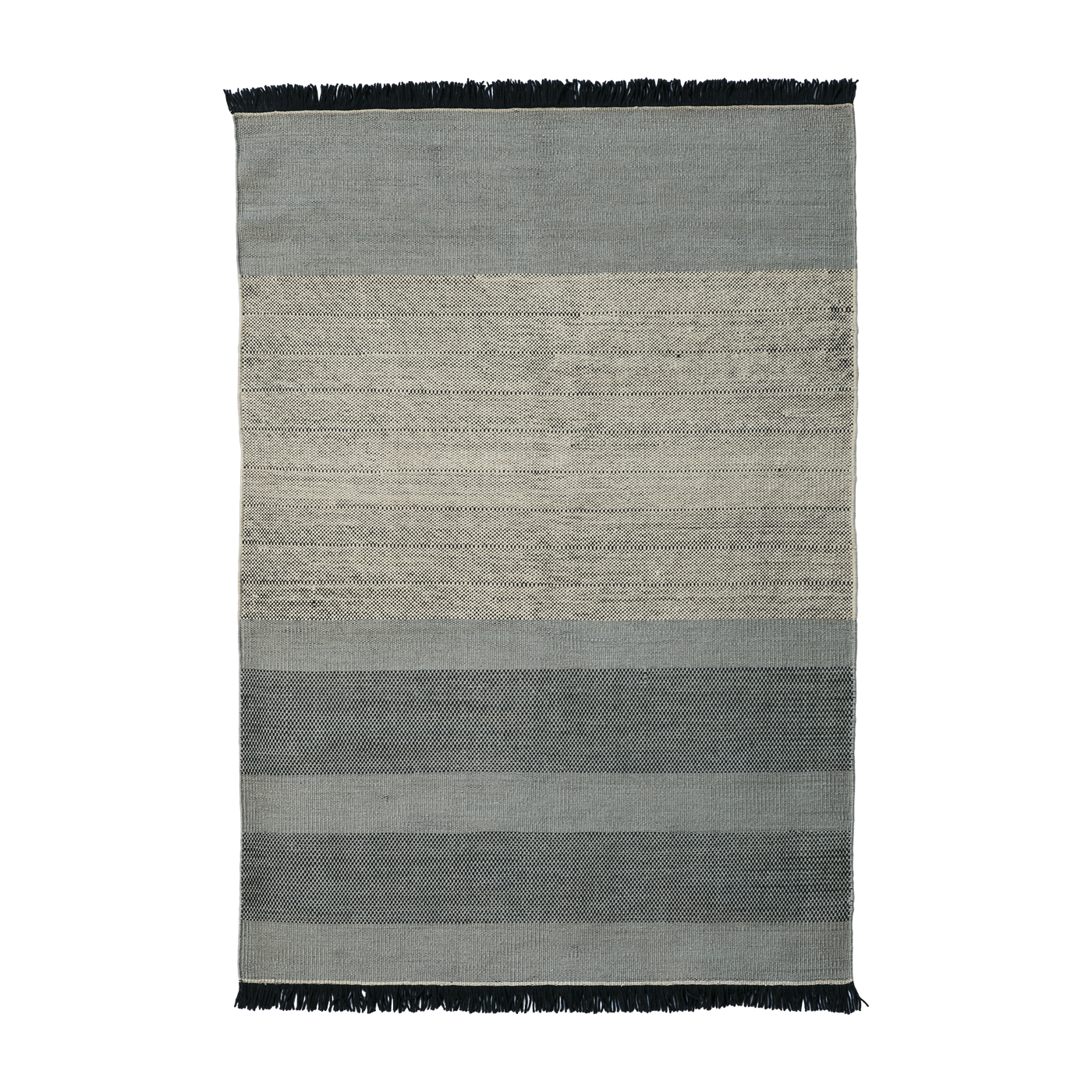 Alfombra de lana azul 170 x 240 cm Tres Stripes - Nanimarquina