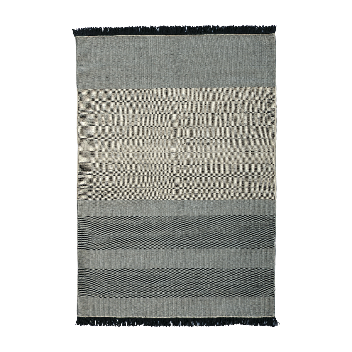 Alfombra de lana azul 200 x 300 cm Tres Stripes - Nanimarquina