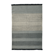 Blue wool dhurrie rug 200 x 300 cm Tres Stripes - Nanimarquina