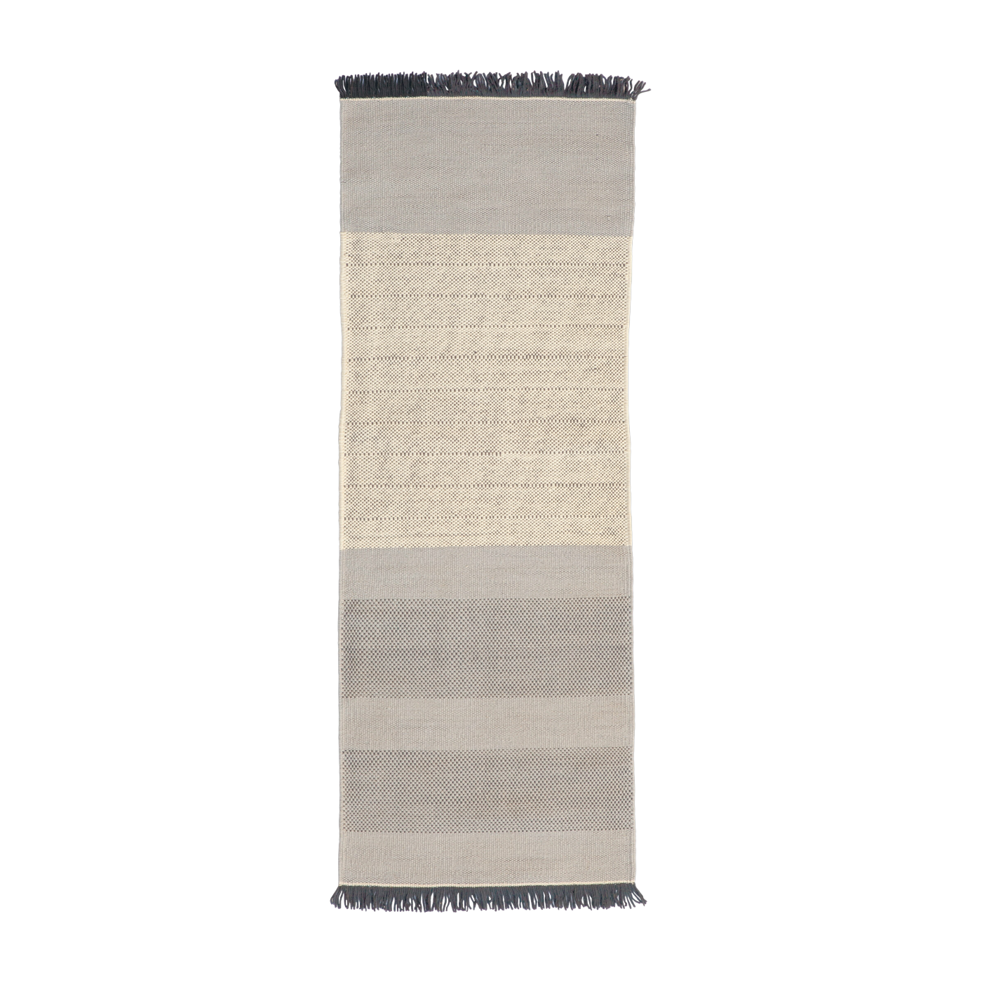 alfombra dhurrie hall en lana azul 80 x 240 cm Tres Stripes - Nanimarquina