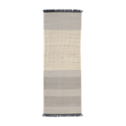 Dhurrie Flurteppich aus blauer Wolle 80 x 240 cm Tres Stripes -. Nanimarquina