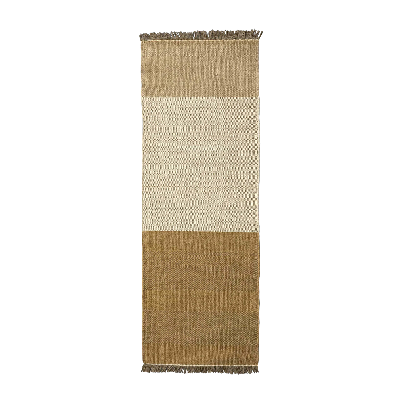 80 x 240 cm tappeto da sala in lana ocra dhurrie Tres Stripes - Nanimarquina