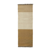 dhurrie corridor rug in ochre wool 80 x 240 cm Tres Stripes - Nanimarquina