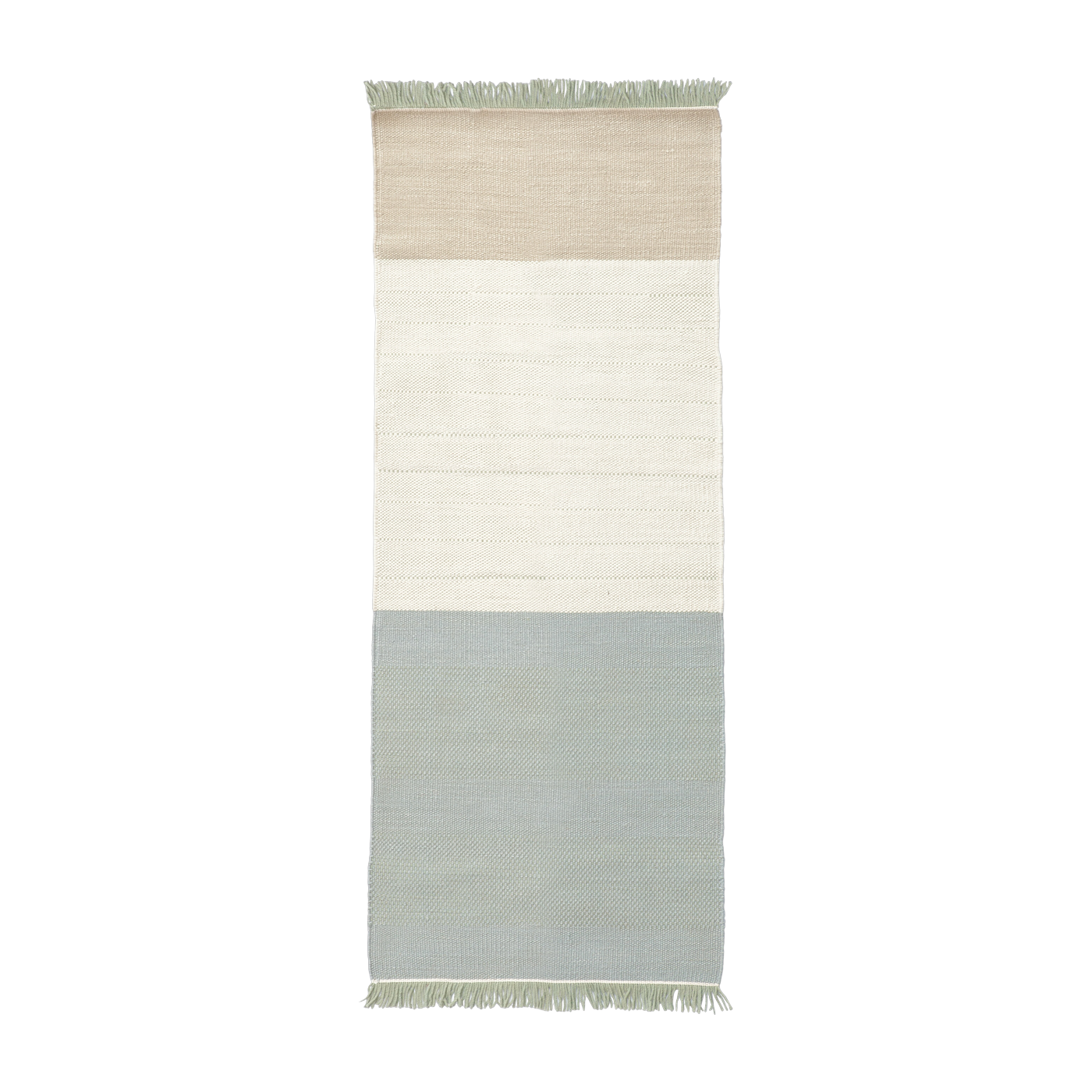 80 x 240 cm tappeto da corridoio in lana salvia dhurrie Tres Stripes - Nanimarquina