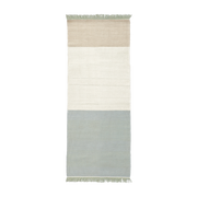 80 x 240 cm sage wool dhurrie hallway rug Tres Stripes - Nanimarquina