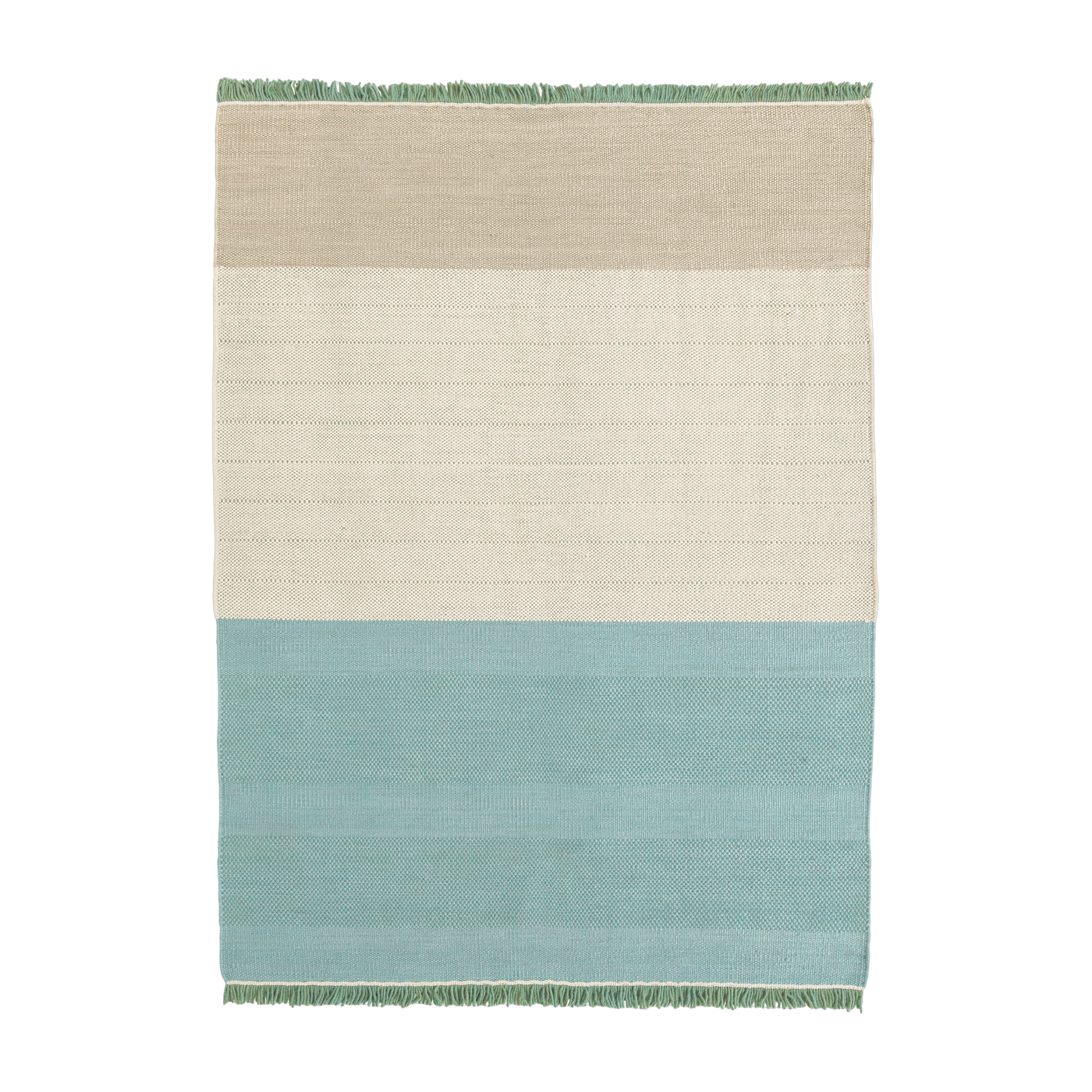 Tappeto in lana verde turchese 170 x 240 cm Tres Stripes - Nanimarquina