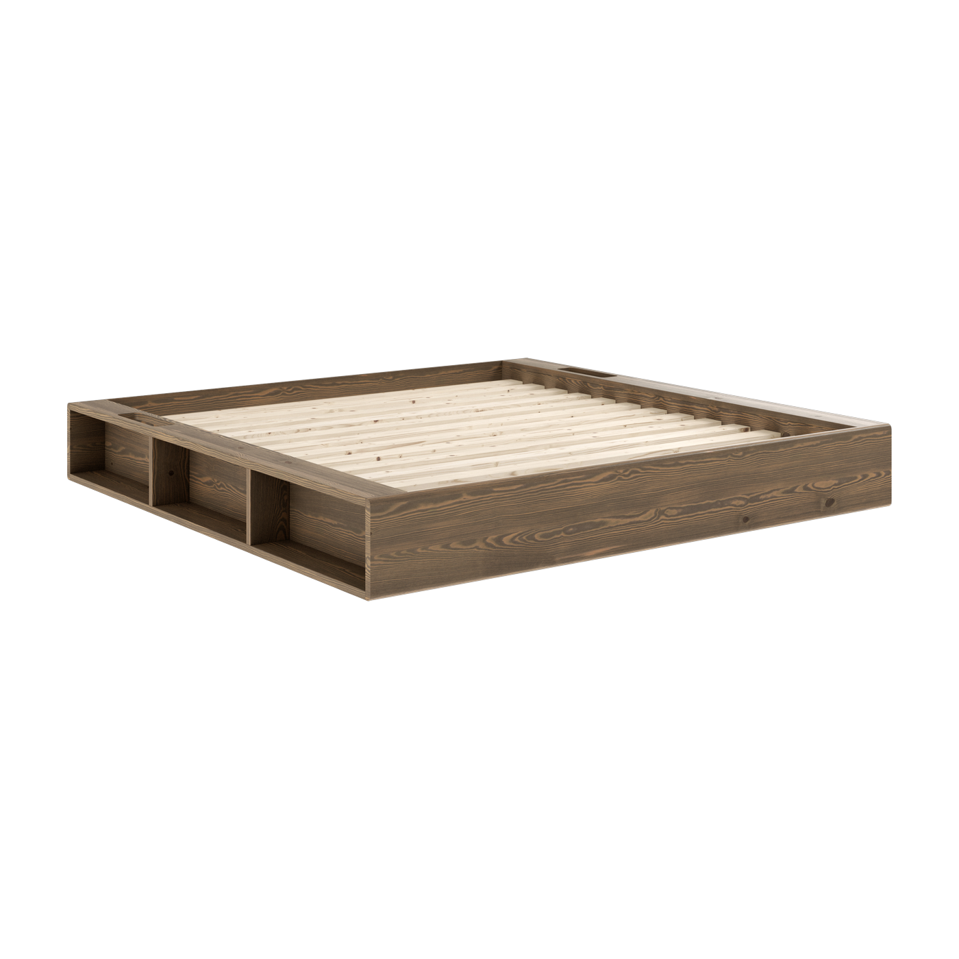 Cama en pino lacado marrón oscuro y tela 180 x 200 cm Ziggy - Karup