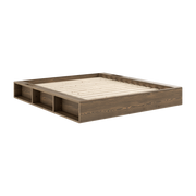 Dark brown lacquered pine bed with fabric 160 x 200 cm Ziggy - Karup Design