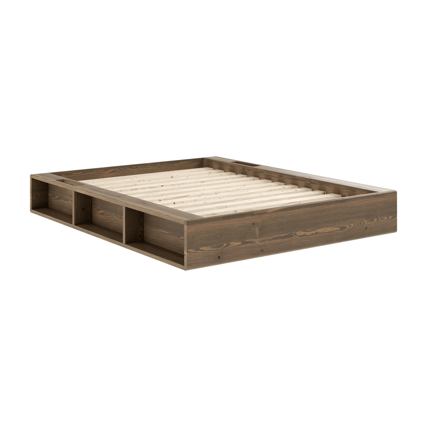 Cama en lacado marrón oscuro y tela 140 x 200 cm Ziggy - Karup