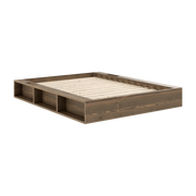 Dark brown lacquered bed and fabric 140 x 200 cm Ziggy - Karup Design