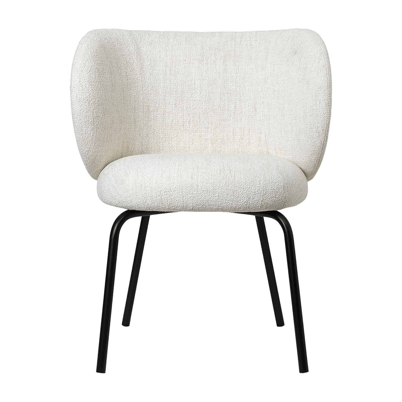 Chaise en tissu bouclé blanc sur pieds noirs 69 x 69 cm Rico - Ferm Living