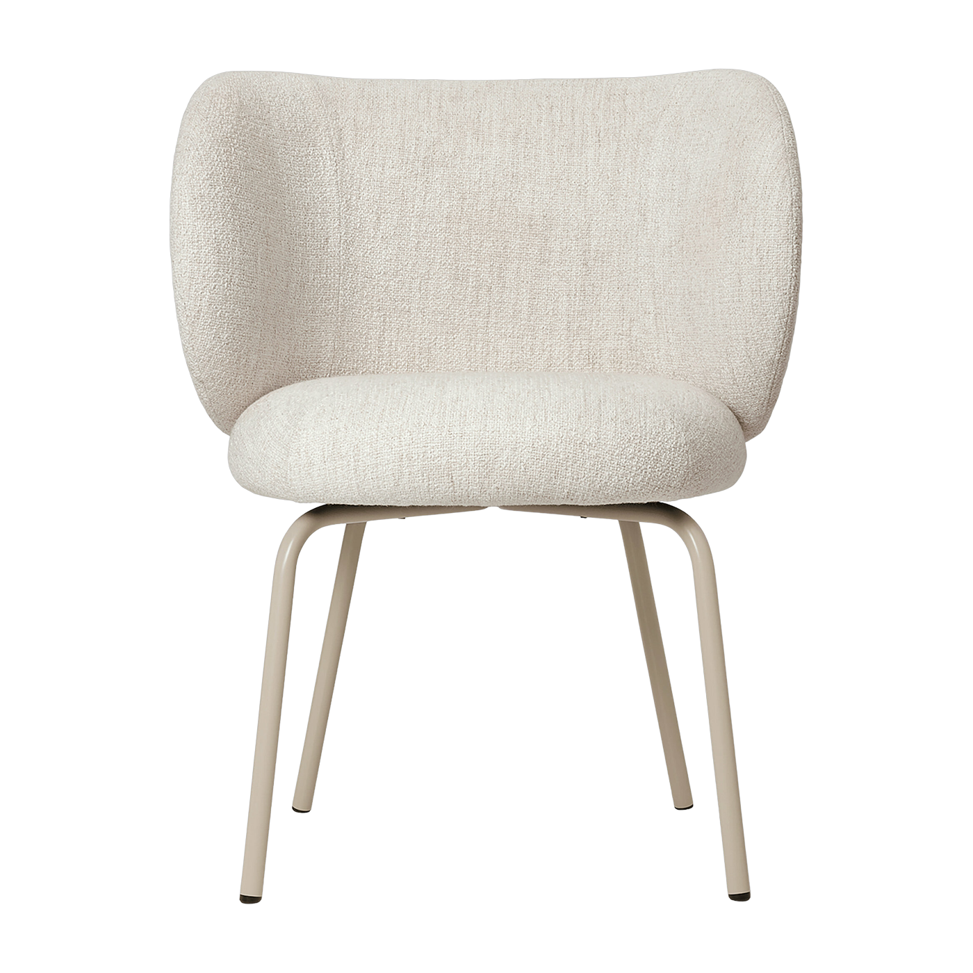 Chaise en tissu bouclé blanc sur pieds beiges 69 x 69 cm Rico - Ferm Living