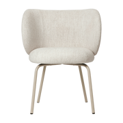 White curly fabric chair on beige legs 69 x 69 cm Rico - Ferm Living