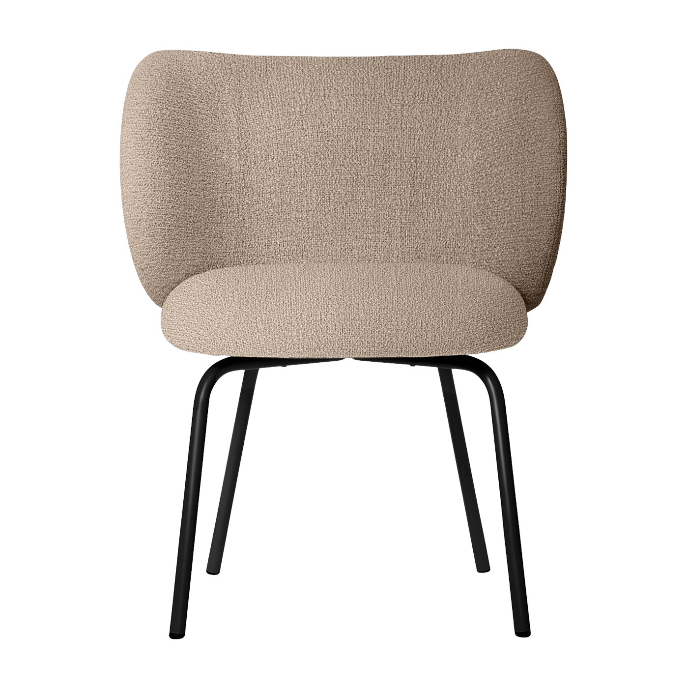 Chaise en tissu bouclé beige sur pieds noirs 69 x 69 cm Rico - Ferm Living