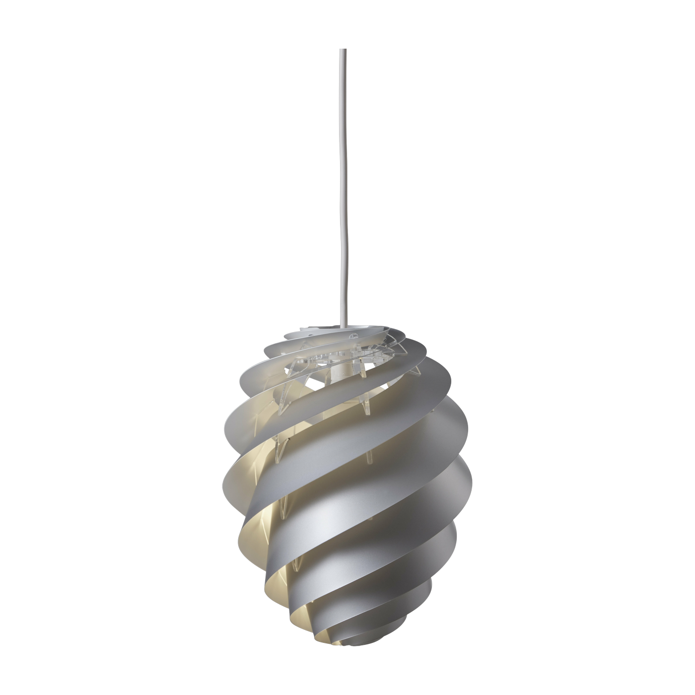 Sospensione in acrilico bianco 18 x 23 cm Swirl 2 - Le klint