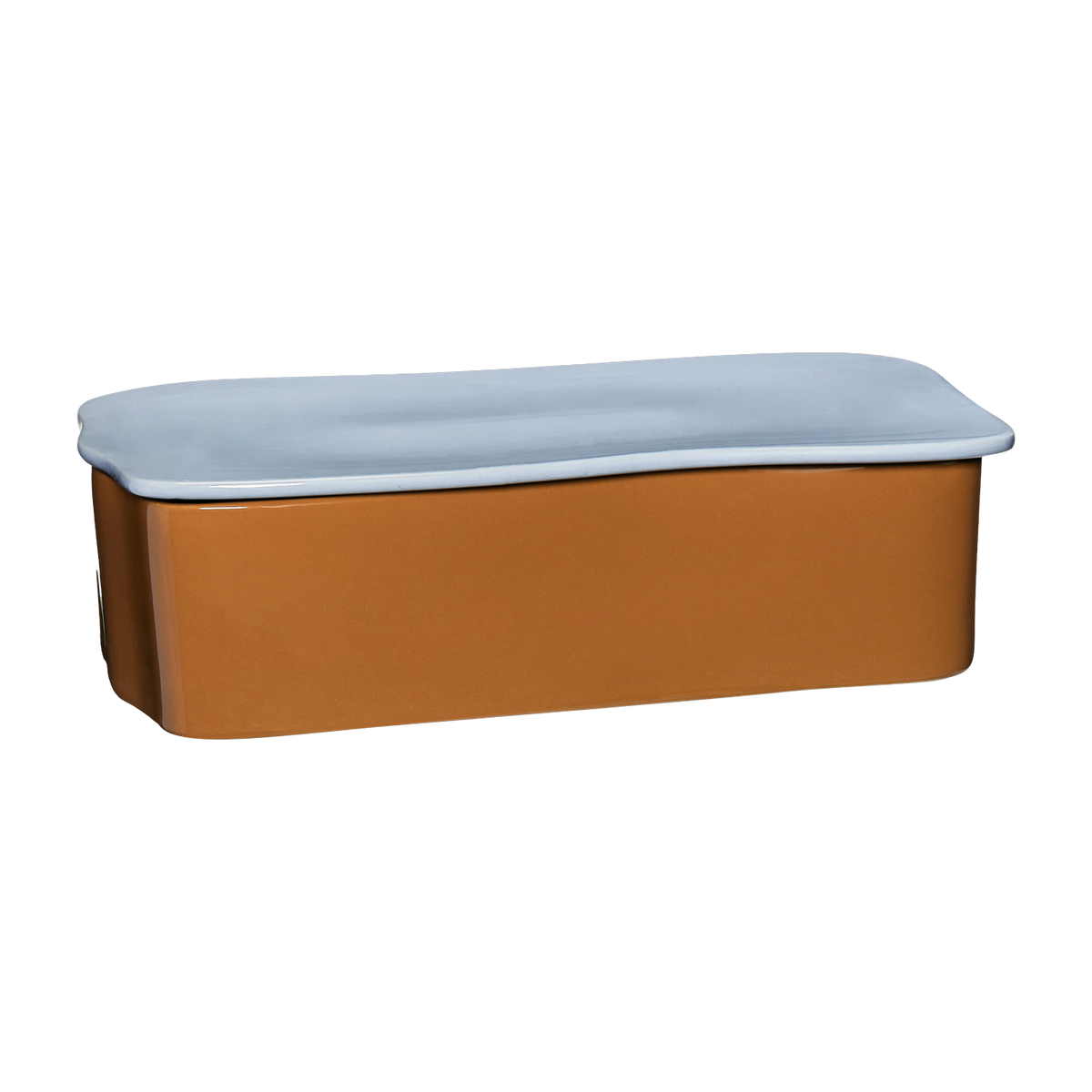 Boite rectangulaire en poudre de pierre bleu claire 24x11 cm Amare - Hübsch