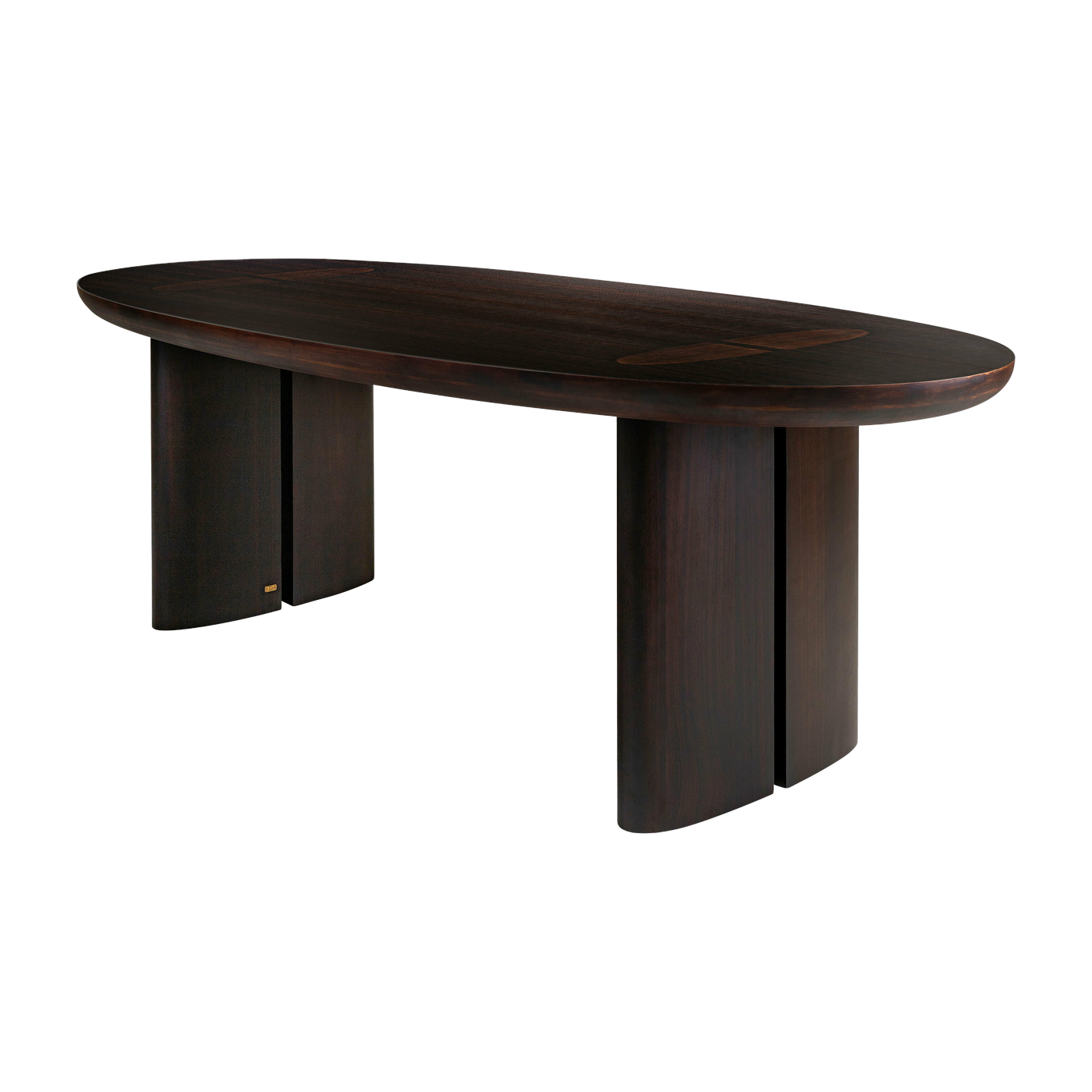 Mesa de comedor ovalada de madera marrón Durban 230 x 105 cm - Versmissen