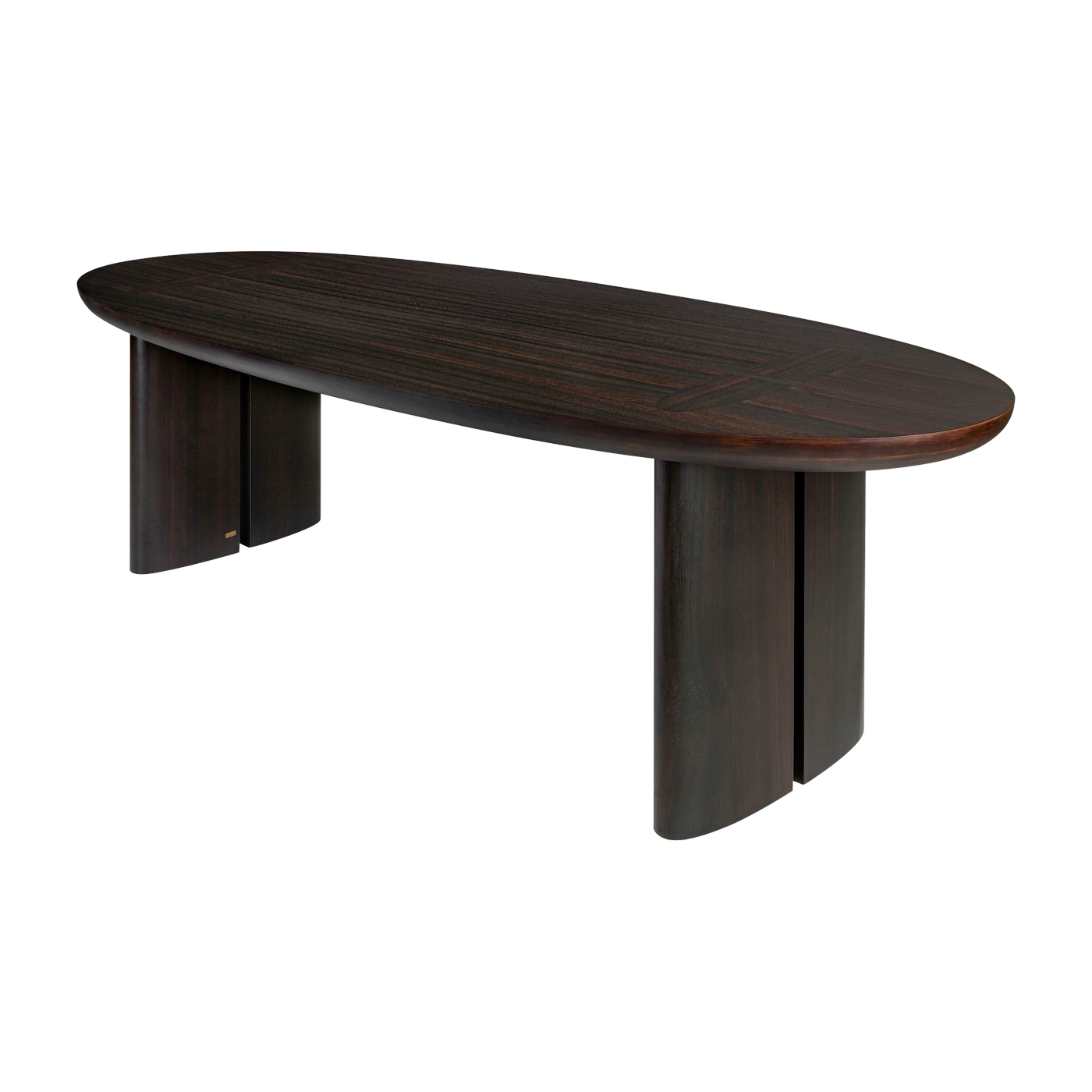 Mesa de comedor ovalada de madera marrón Durban 270 x 105 cm - Versmissen