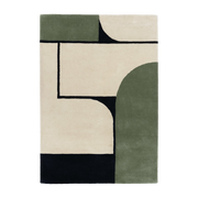 Rectangular wool rug in white, khaki and black 290 x 200 cm Strada - Edito