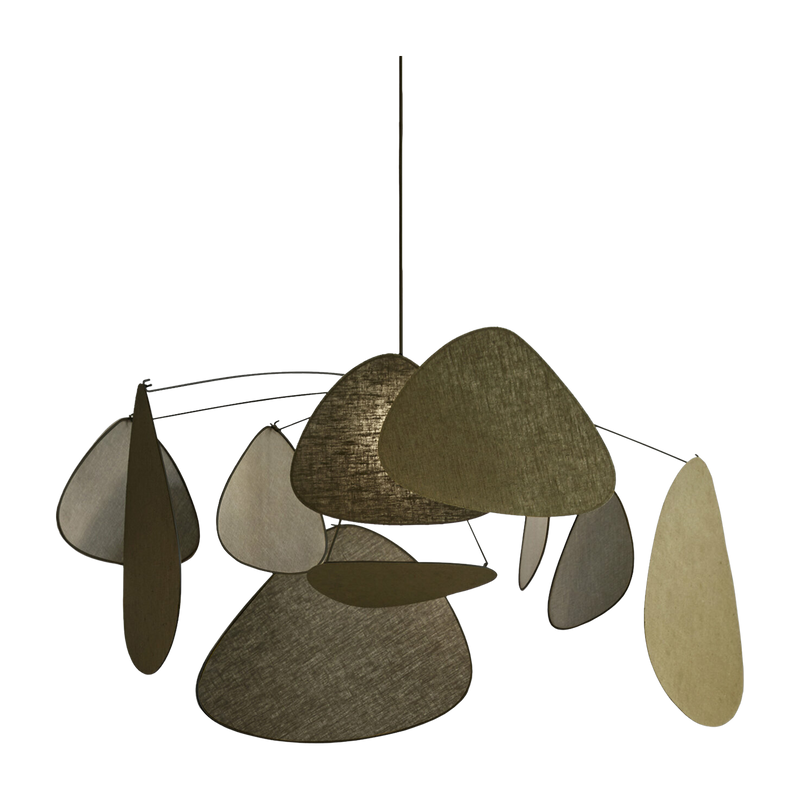 Lampada a sospensione in lino cachi e nero 110 cm Screen - The Cool Republic x Market set