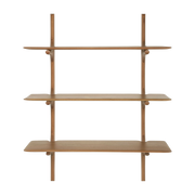 3-storey wall shelf in solid mahogany 100 x 35 x 126 cm PI - Ethnicraft Accessories